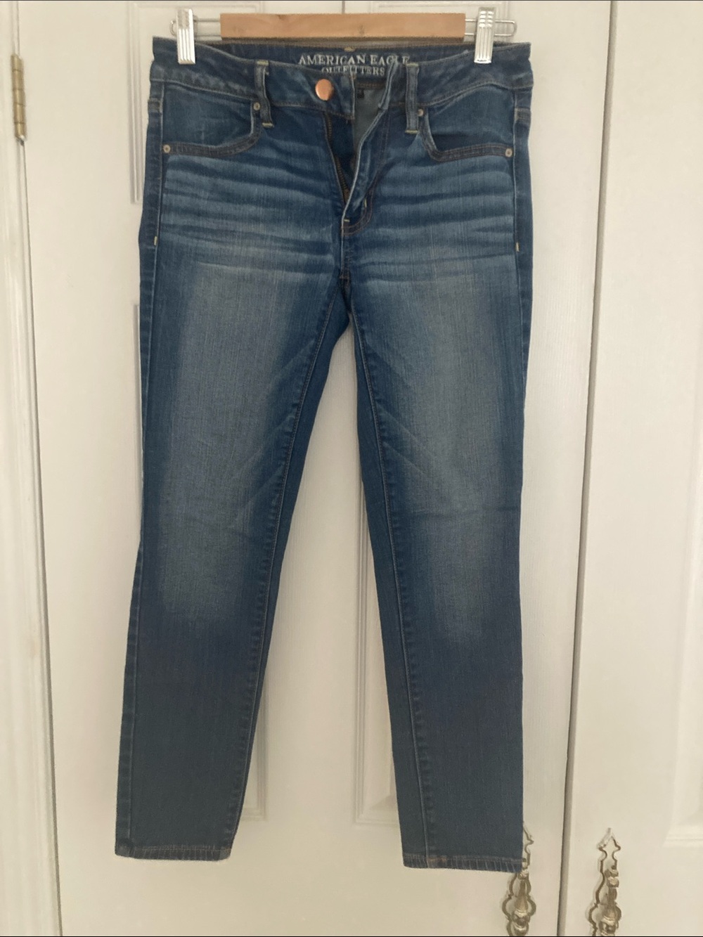 American Eagle Outfitters Women's Blue Skinny Jeans - Faded Wash